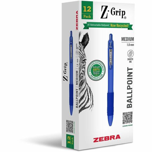 Pen, Zgrip Retractable Ballpoint, 1.0, Blue 12/DZ