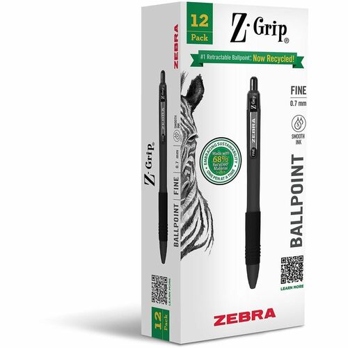 Pen, Zgrip Retractable Ballpoint Pen, 0.7, Black 12/DZ