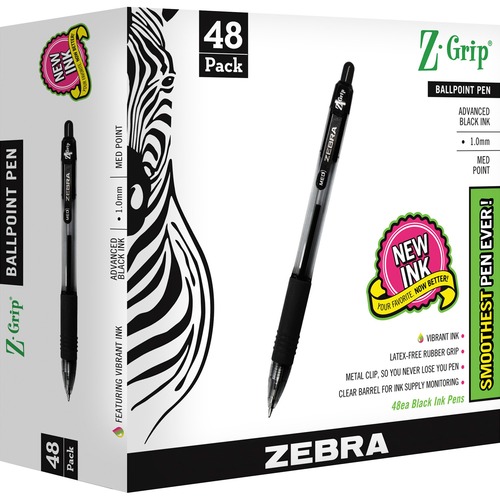Pen, Zgrip, Ballpoint, Retractable, 1.0, Black 48/PK
