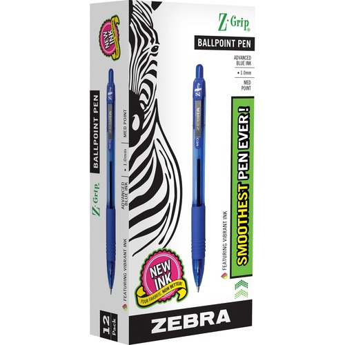 Pen, Z-Grip, Blue Pen, Retractable, 1.0 Millimeter, Black End 12/DZ