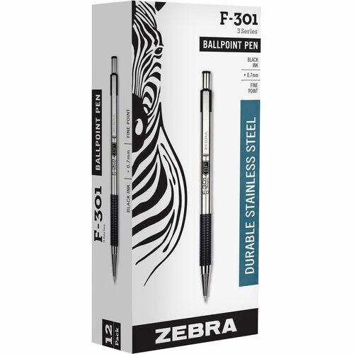 Pen, Ballpoint, F-301, Retractable, 0.7, Black 12/DZ