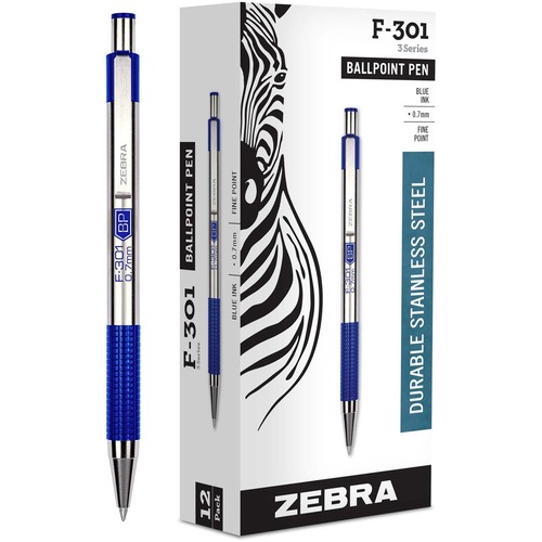 Pen, Ballpoint, F-301, Retractable, 0.7, Blue Black 12/DZ