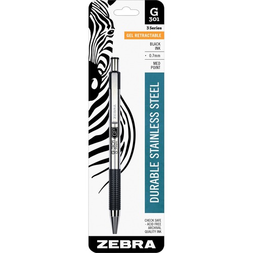 Pen, Gel, G-301, Retractable, 0.7 Millimeter, Black