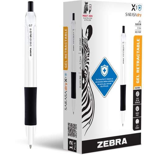 Pen, Antimicrobial, X1, Dozen, Black 12/DZ