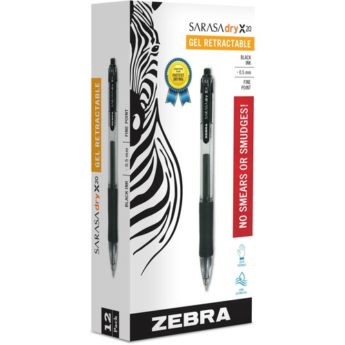Pen, Gel, Sarasa, Retractable, 0.5 Millimeter, Black 12/DZ