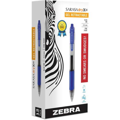 Pen, Gel, Sarasa, Retractable, 0.5 Millimeter, Blue 12/DZ