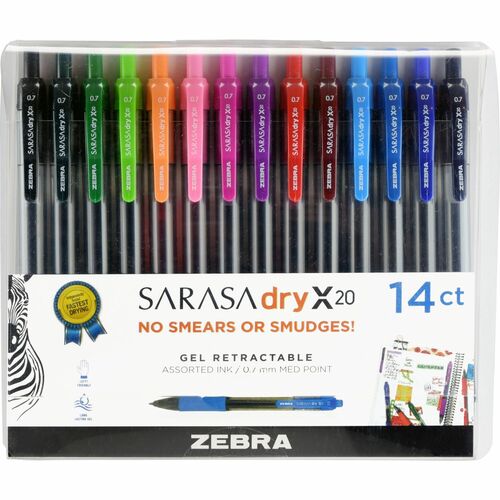 Pen, Gel, Sarasa, Retractable, 0.7 14/PK