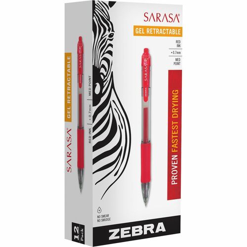 Pen, Gel, Sarasa, Retractable, 0.7 Millimeter, Red 12/DZ