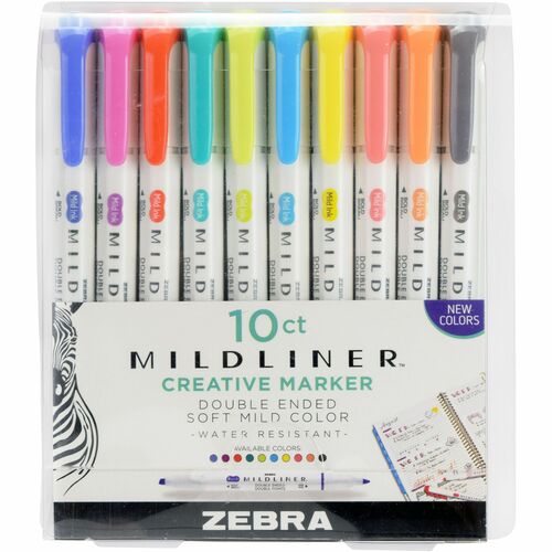 Highlighter, Mildliner, Asst, 10/PK