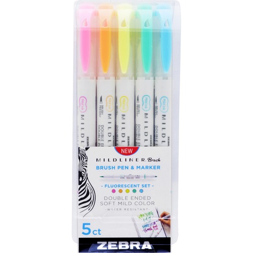 Pen, Brush, Model Liner, Fluorescent, Ast 5/PK
