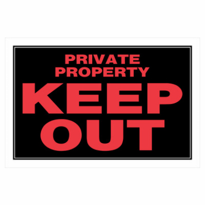 8x12 BLK/RED P/Out Sign
