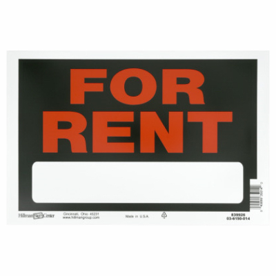 8x12 BLK/RED Rent Sign