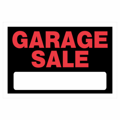 8x12BLK/RED Garage Sign