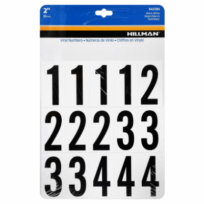 2" BLK/WHT Number Set