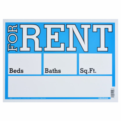 10x14 BLU/WHT Rent Sign
