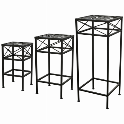 3PC BLK Nest PlantStand