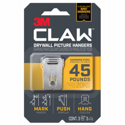 3M Claw 3PK 45LB Hanger