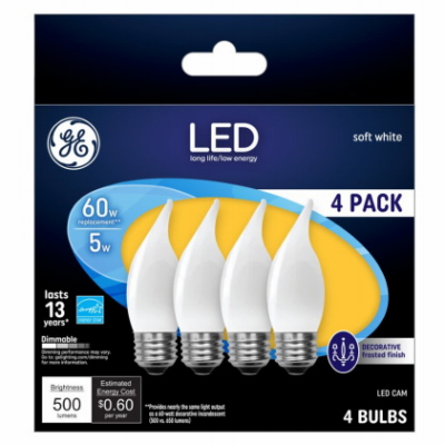 GE LED 4PK 5W Candle