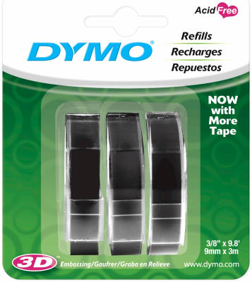 3PK Dymo BLK Refill