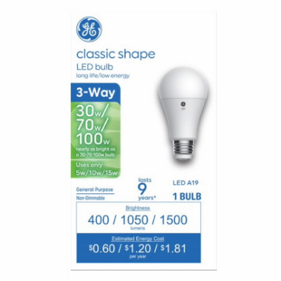 GE LED 5/15W A19 Bulb