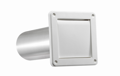 4" WHT SGL Flap Louver
