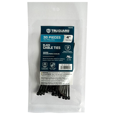 TG 30PK 4"BLK Cable Tie