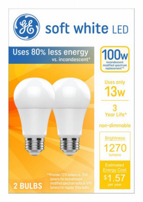 2PK 13W A19 MB Bulb