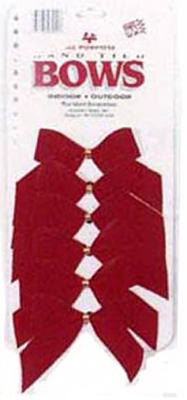 6PK 2Loop RED Velv Bow