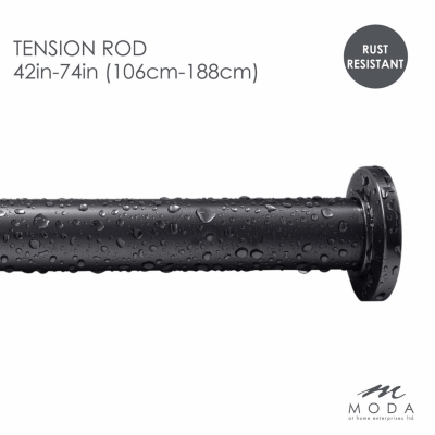 42-74" BLK SHWR Rod