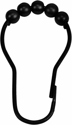 12PK BLK Curtain Hooks