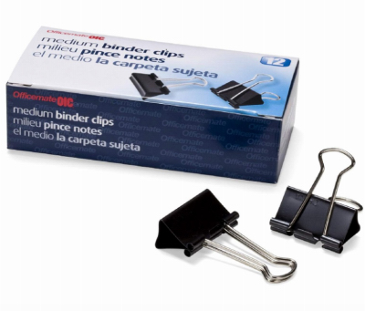 12PK MED Binder Clips
