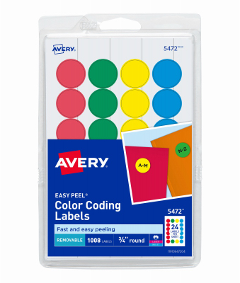 1008PK 3/4" Color Label