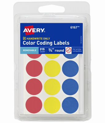 315PK 3/4" Color Label