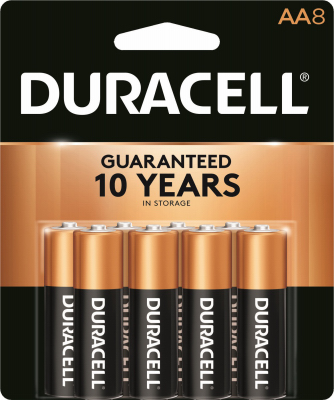 Duracell Alkaline Batteries, AA, 8/Pack