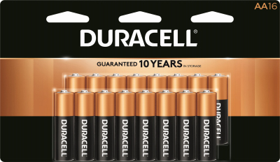 Duracell Alkaline Batteries, AA, 16/Pack