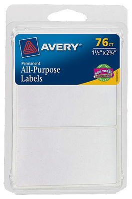 76CT WHT Rect Label