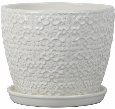 8" WHT Bell Planter