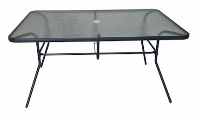 61"x38" BLK GLS Table