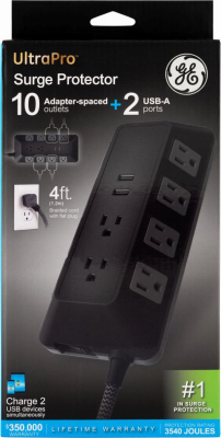 4' BLK Surge Protector