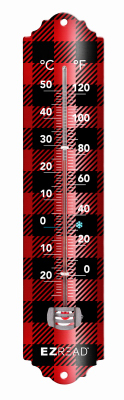 12" Plaid Thermometer