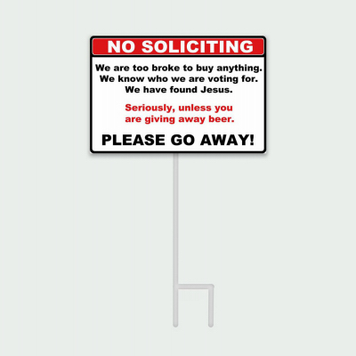 No Soliciting MTL Sign