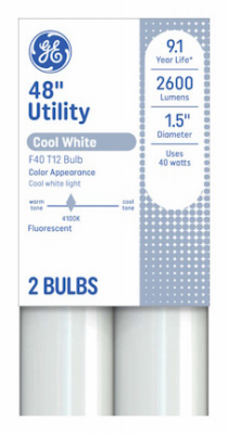2PK GE 40W 48" Bulb