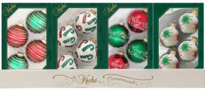 12PC RWG GLS Ornament