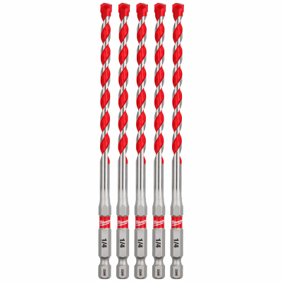 5PK 1/4x6" Ham DrillBit