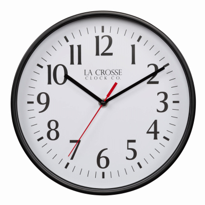 10" BLK Plas Wall Clock