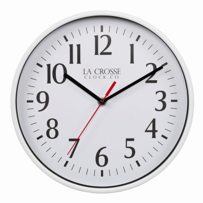 10" WHT Plas Wall Clock