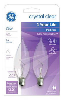 GE 25W CLR Candel Bulb