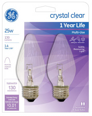 GE2PK 25W CLR Flam Bulb
