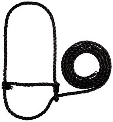 7' Cow BLK Rope Halter