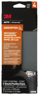 5PC 3-2/3x9 Sandpaper